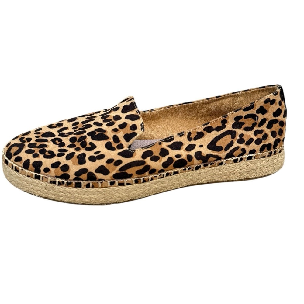 Dr. Scholls Espadrille Flats Womens‎ 9 Leopard Print Animal Slip On Be Energized